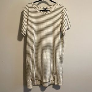 Knit striped midi dress.